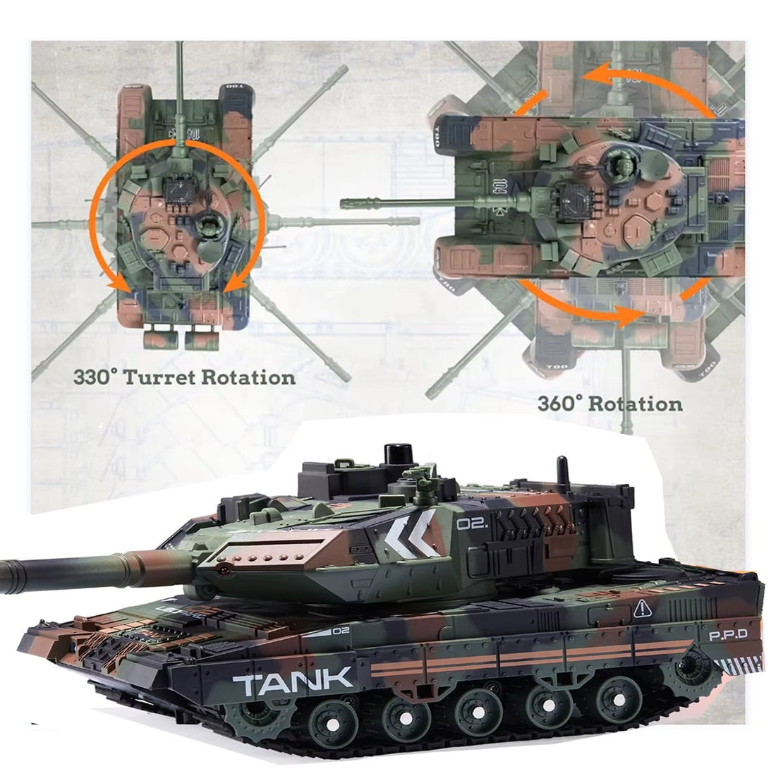 2.4G Remote Control Tracked Simulation Tank Water Spray Remote Control Vehicle War Armored Vehicle Model Children Toy Gift