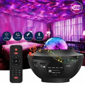 Galaxy Starry Light Projector with Bluetooth Speaker, 21 Modes