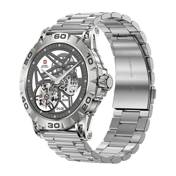 Swiss Military Dom 2 Smart Watch Sliver Frame & Silver Metal Strap
